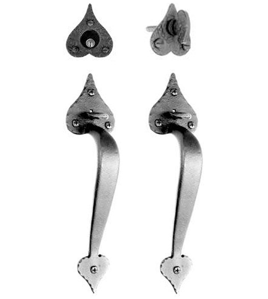Rough Iron Heart Tip Mortise Lockset